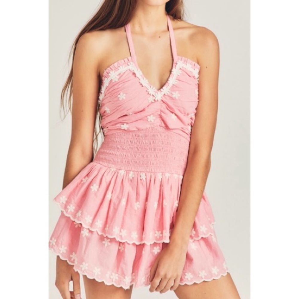 Aqua Halter Mini Dress